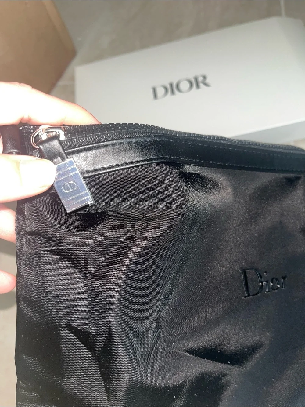 Dior Black Nylon Toiletry Pouch